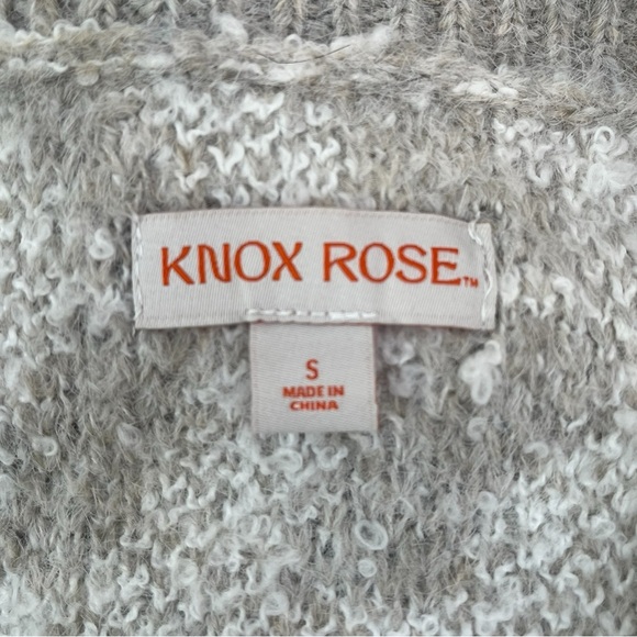 Knox Rose Aztec fair isle button pullover sweater taupe white black S - Picture 10 of 11